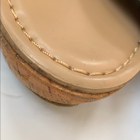 Franco Sarto Cork Heel Black Open Toe Size 7 - Picture 11 of 12